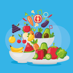 Healthy and organic food vector design