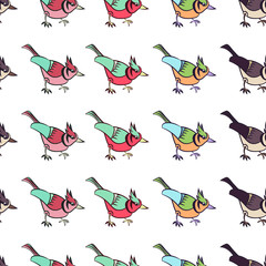 Fototapeta na wymiar seamless pattern colored birds on a light background