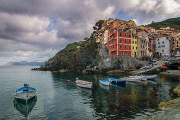 Cinque Terre - Riomaggiore,picturesque fishermen villages in the province of La Spezia, Liguria, Italy 