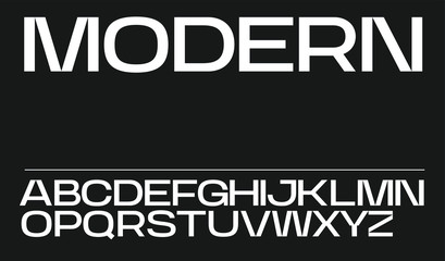 Modern strong vector font. Full alphabet