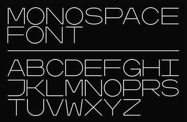Elegant monospaced vector font. A creative typeface for logo and poster design