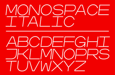 Monospaced dynamic vector font. A creative typeface for logo and poster design