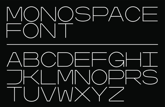 Elegant monospaced vector font. A creative typeface for logo and poster design