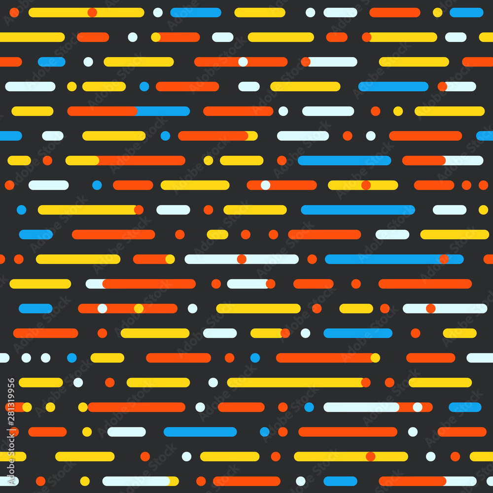 Poster Abstract seamless pattern of different color lines. Vertical vector background