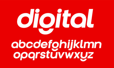 Modern, digital geometric italic vector font. Full alphabet