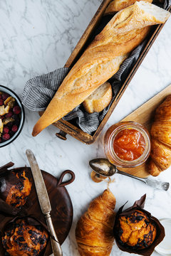 Different pastry with jam