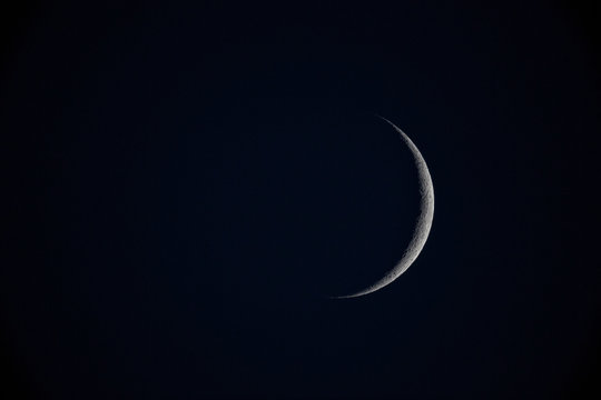 The last phase of a crescent moon.