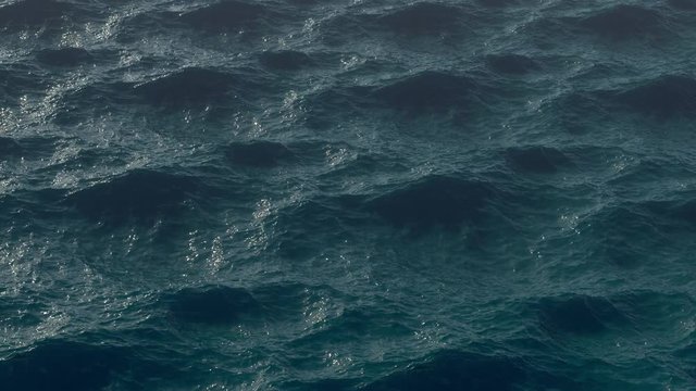 Ocean Waves During a Storm, Computer generated seamless loop. Top view