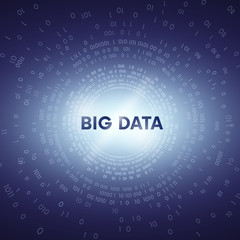 BIG DATA.Stage a process of change or forming development big data. Element with dots. Graphic abstract background communication. Digital data visualization. Vector