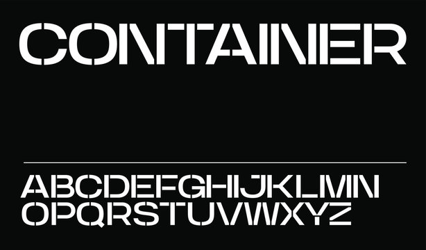 Modernt stencil industrial font