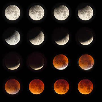A full blood moon going through a full lunar eclipse.