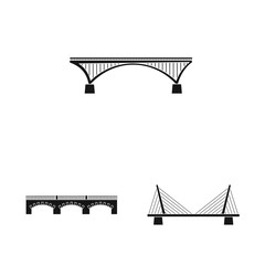 Vector illustration of construct and side icon. Collection of construct and bridge vector icon for stock.