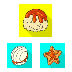Vector illustration of confectionery and culinary icon. Collection of confectionery and colorful stock vector illustration.