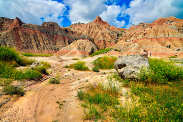 Formations at Badlands National Park, South Dakota.