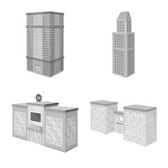 Vector illustration of realty and modern symbol. Collection of realty and building vector icon for stock.