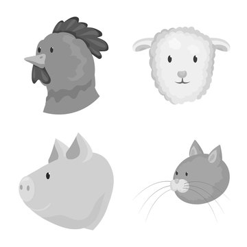 Isolated object of countryside and homestead icon. Collection of countryside and breeding vector icon for stock.