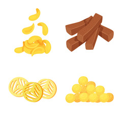 Vector illustration of food and crunchy logo. Collection of food and flavor vector icon for stock.