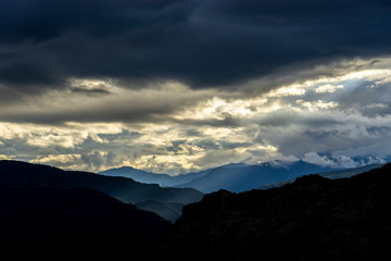 Sunset in mountains. Summer scenery. Black sea, Artvin  - Turkey