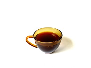 Organic Guatemalan coffee cup with white background