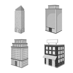 Vector design of realty and modern icon. Collection of realty and building stock vector illustration.