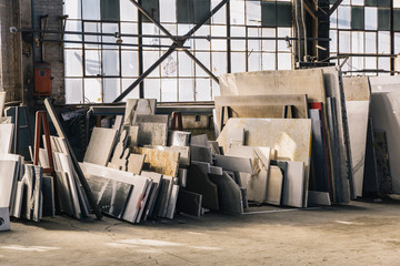 Pile of Stone Slabs for Countertops