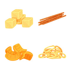 Vector illustration of food and crunchy logo. Collection of food and flavor vector icon for stock.