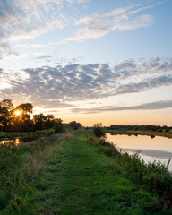 sunset over the lake