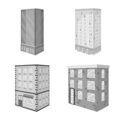 Vector design of realty and modern logo. Collection of realty and building stock symbol for web.