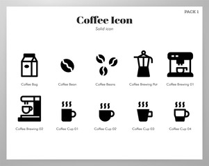 Coffee icons Solid pack