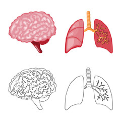 Isolated object of biology and scientific symbol. Collection of biology and laboratory stock symbol for web.
