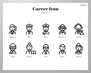 Career icons Line pack