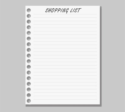 Shopping list template . 