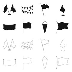 Vector illustration of texture and presentation icon. Set of texture and media stock vector illustration.