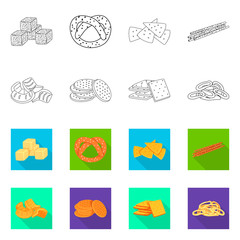 Vector illustration of Oktoberfest and bar sign. Collection of Oktoberfest and cooking stock vector illustration.