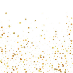 Gold stars random luxury sparkling confetti. Scatt