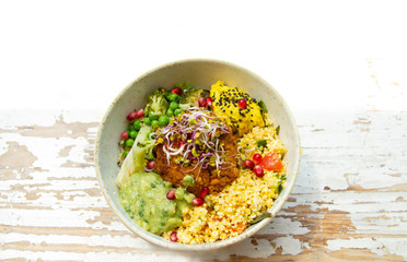 Vegan Buddha Bowl on a white table