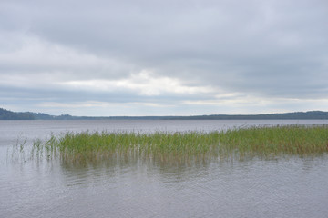 Lake at cloud day.