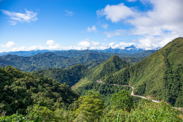Fototapeta na wymiar The view on the road from the hill on Philippines