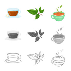 Vector design of healthy and floral sign. Set of healthy and gradient stock symbol for web.