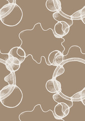 Seamless abstract pattern drawn with random lines and accidental forms. 
