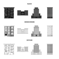Fototapeta premium Vector design of municipal and center logo. Set of municipal and estate stock symbol for web.