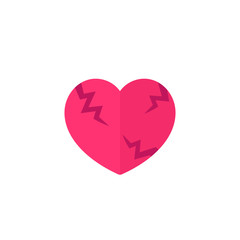 broken heart vector flat icon on white