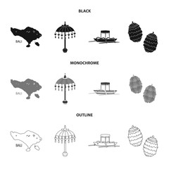Vector design of and travel icon. Set of and traditional stock symbol for web.