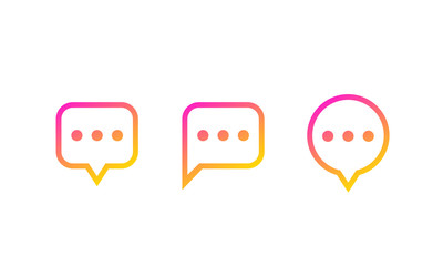 comment, chat, post or message icons