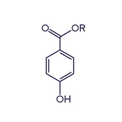paraben molecule on white, vector