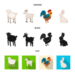 Vector design of breeding and kitchen sign. Set of breeding and organic stock vector illustration.