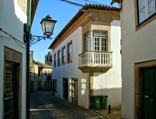 Old church street in Vila do Conde, Portugal