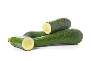 Fresh zucchini on white background