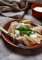 Dumplings with potatoes, Ukrainian dish