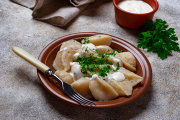 Dumplings with potatoes, Ukrainian dish